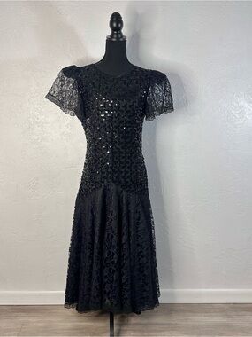 Vintage Night Move black sequin dress